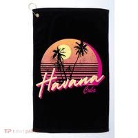 Womens Retro Havana Cuba California Beach Sunset Golf Towel thumb 0