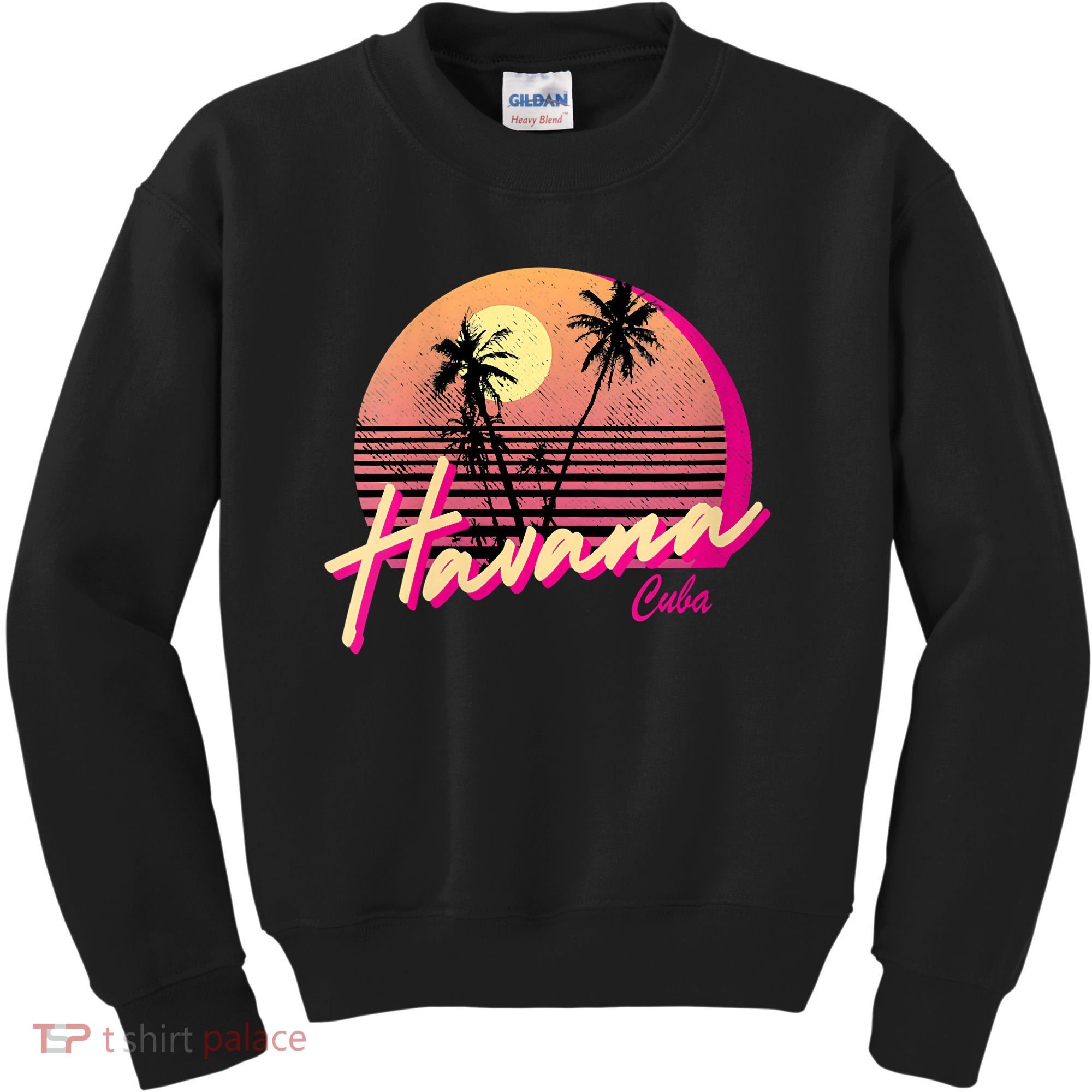 Womens Retro Havana Cuba California Beach Sunset Kids Sweatshirt