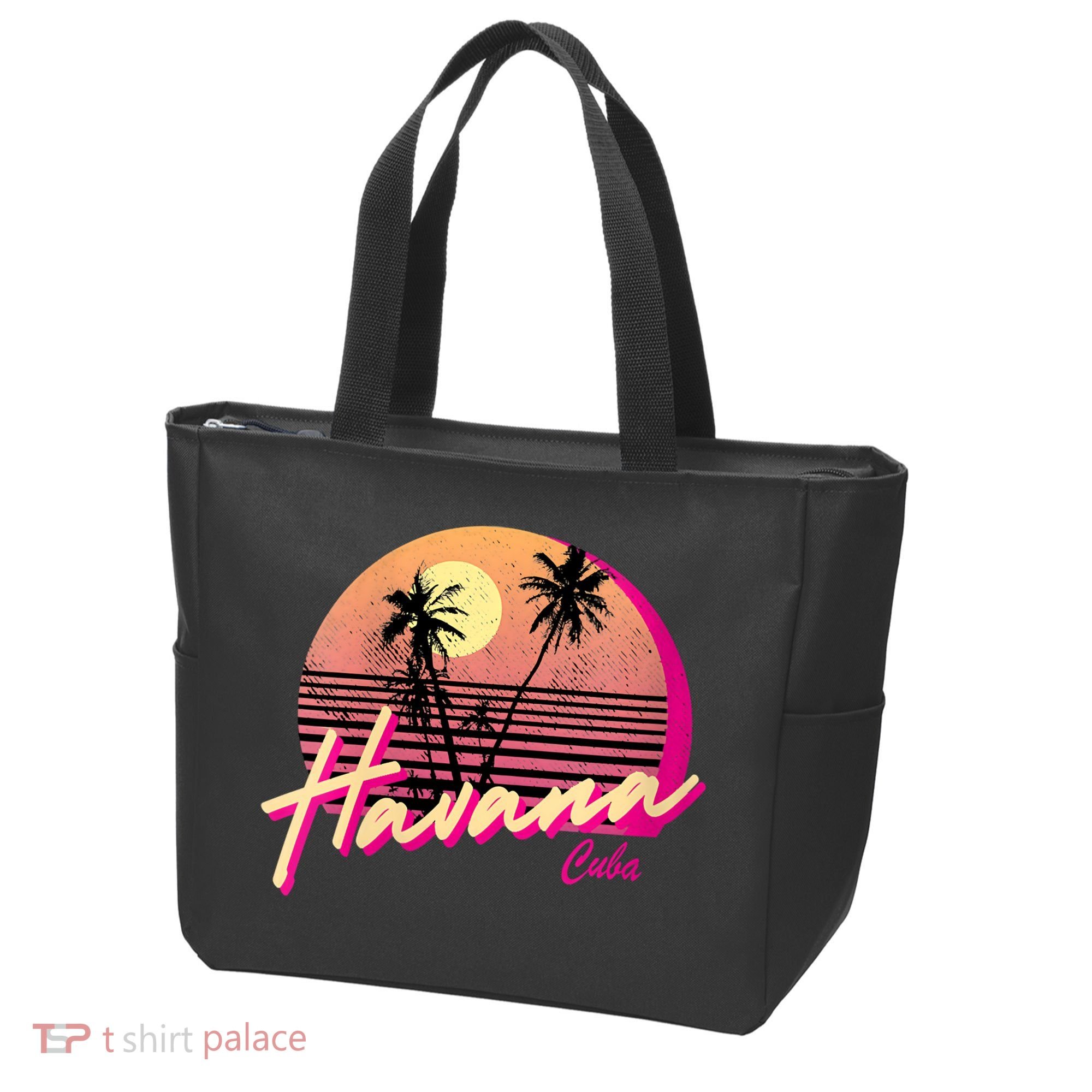 Womens Retro Havana Cuba California Beach Sunset Tote Bag