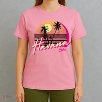 Womens Retro Havana Cuba California Beach Sunset T-Shirt thumb 4