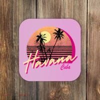 Womens Retro Havana Cuba California Beach Sunset Coaster thumb 0
