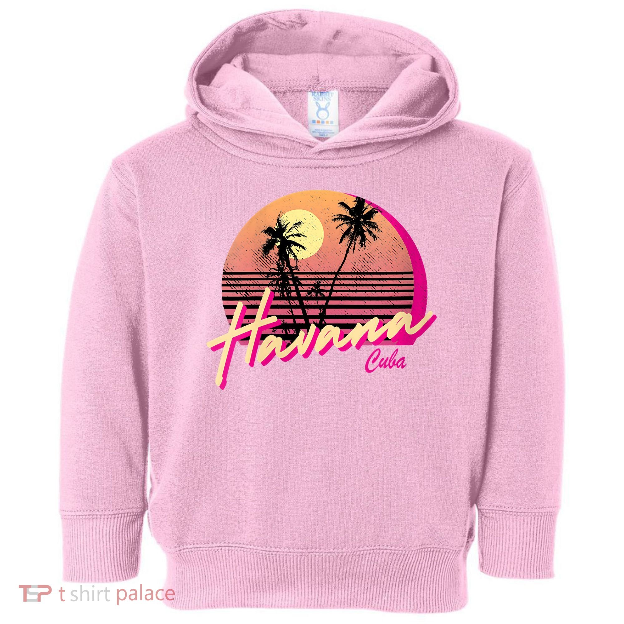 Womens Retro Havana Cuba California Beach Sunset Toddler Hoodie
