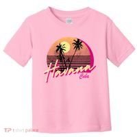 Womens Retro Havana Cuba California Beach Sunset Toddler T-Shirt thumb 0