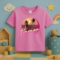 Womens Retro Havana Cuba California Beach Sunset Toddler T-Shirt thumb 3