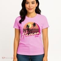 Womens Retro Havana Cuba California Beach Sunset Women's T-Shirt thumb 4