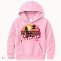 Womens Retro Havana Cuba California Beach Sunset Kids Hoodie thumb 0