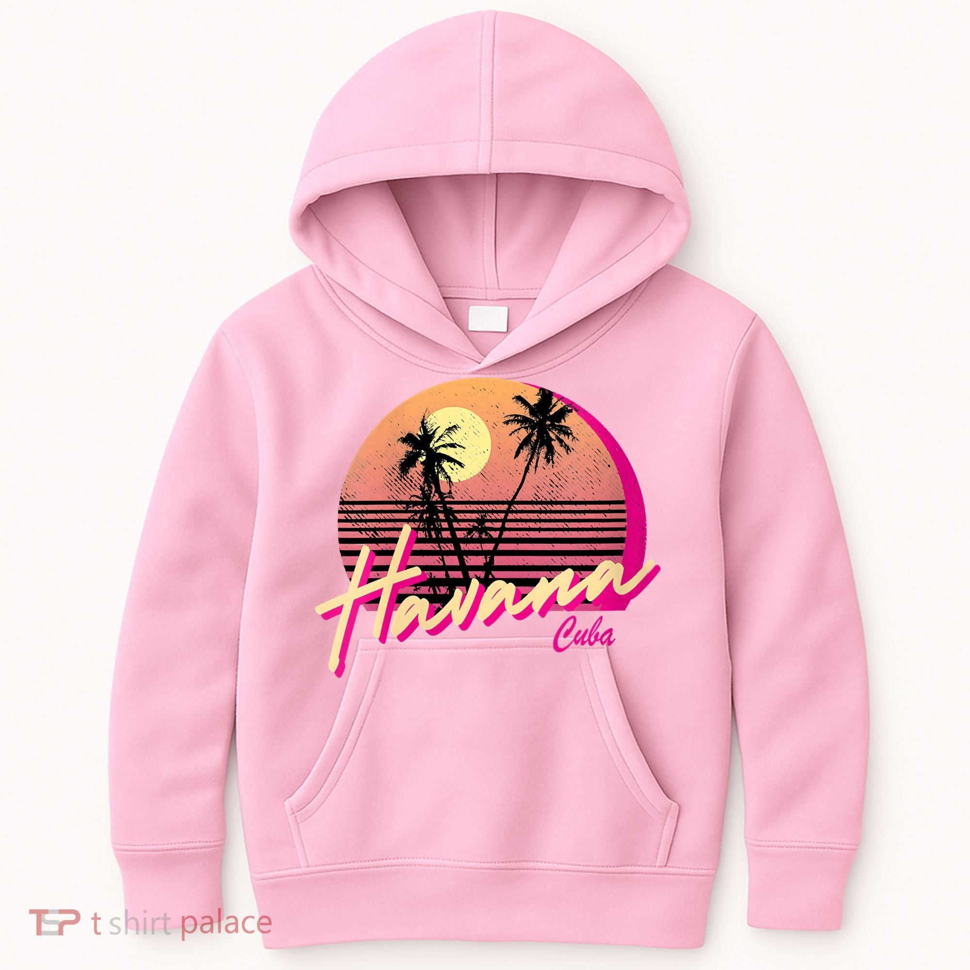 Womens Retro Havana Cuba California Beach Sunset Kids Hoodie