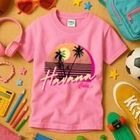Womens Retro Havana Cuba California Beach Sunset Kids T-Shirt thumb 3