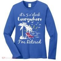 Womens Retirement It's 5 O'Clock Everywhere I'm Retired Summer Women's Long Sleeve Shirt thumb 0
