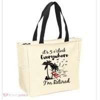 Womens Retirement It's 5 O'Clock Everywhere I'm Retired Summer Tote Bag thumb 2