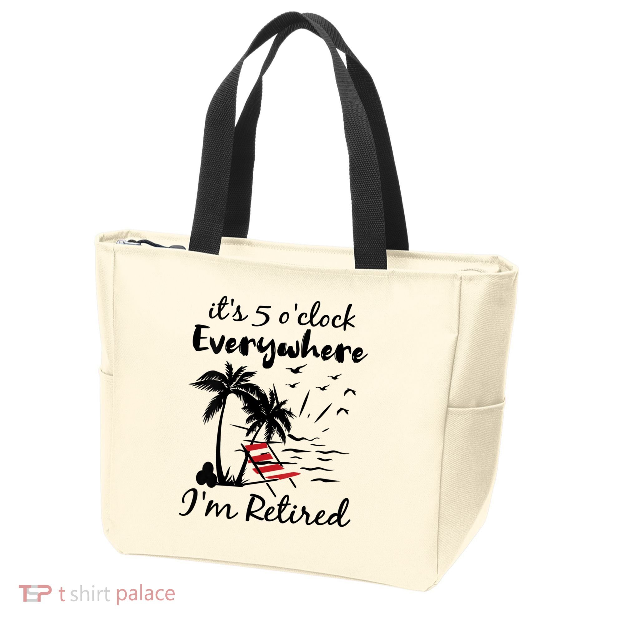 Womens Retirement It's 5 O'Clock Everywhere I'm Retired Summer Tote Bag