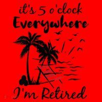 Womens Retirement It's 5 O'Clock Everywhere I'm Retired Summer Santa Hat thumb 1
