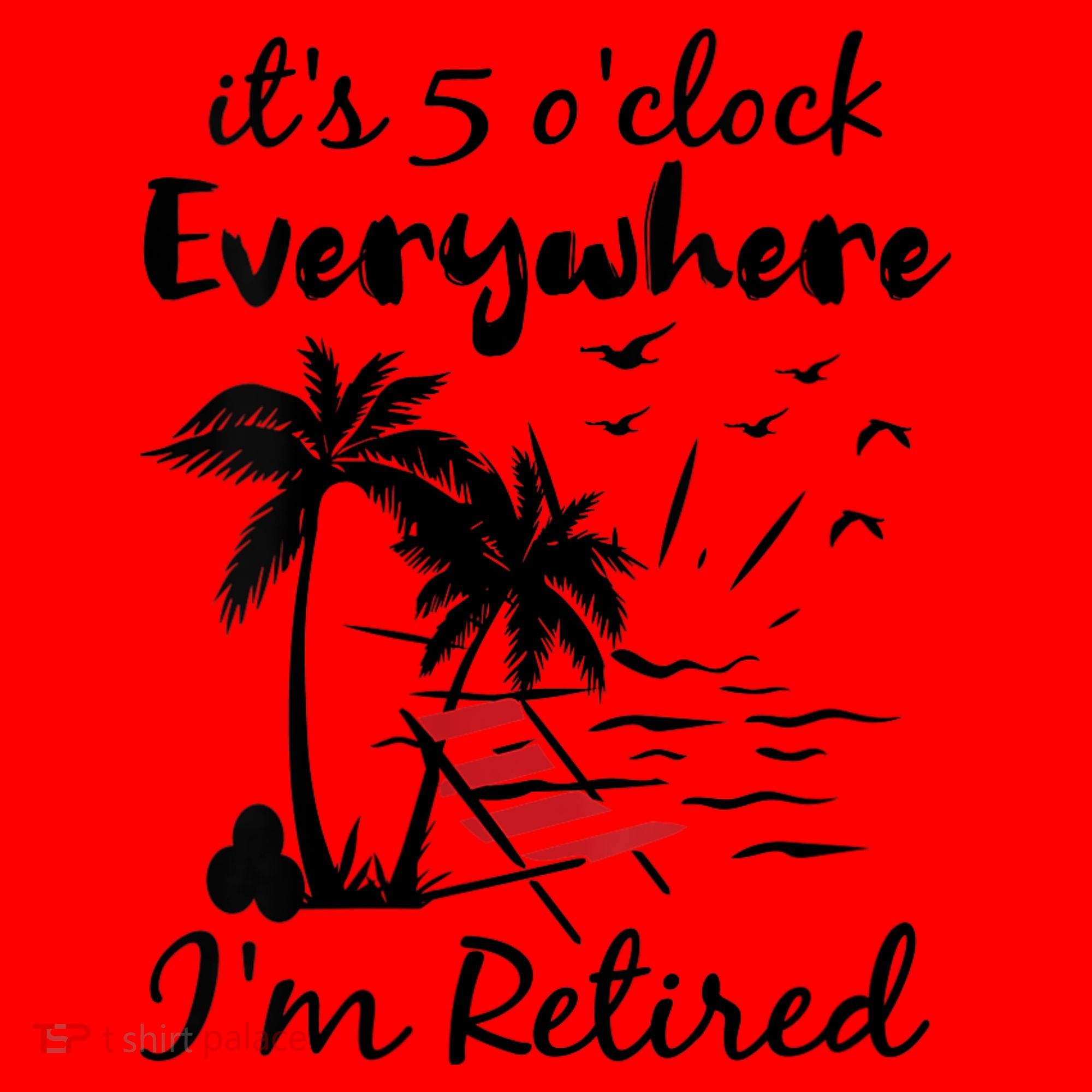 Womens Retirement It's 5 O'Clock Everywhere I'm Retired Summer Santa Hat