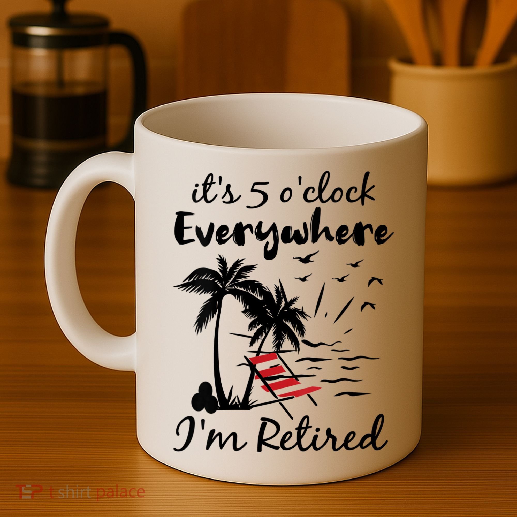 Womens Retirement It's 5 O'Clock Everywhere I'm Retired Summer Coffee Mug