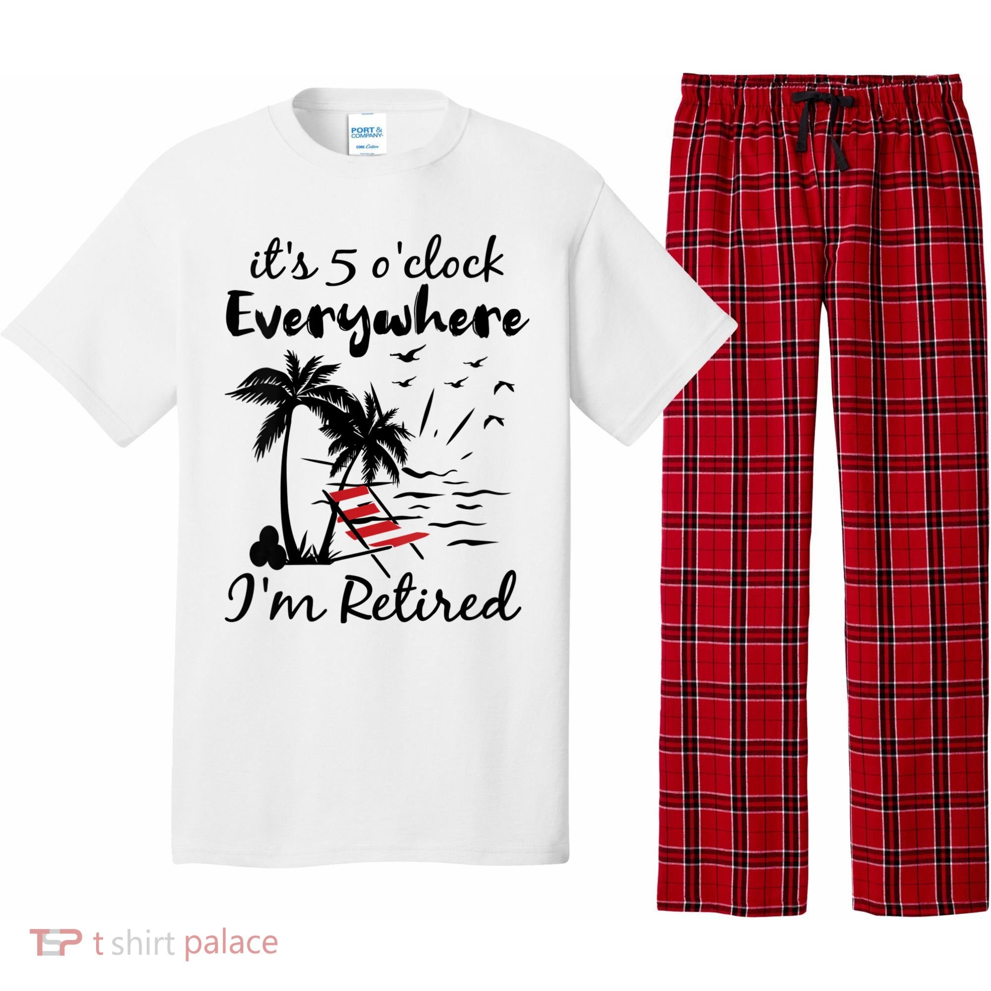 Womens Retirement It's 5 O'Clock Everywhere I'm Retired Summer Pajama Set