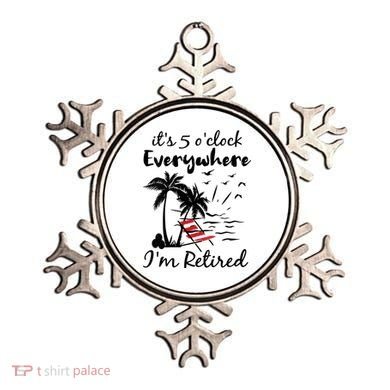 Womens Retirement It's 5 O'Clock Everywhere I'm Retired Summer Ornament