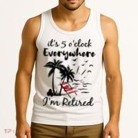 Womens Retirement It's 5 O'Clock Everywhere I'm Retired Summer Tank Top thumb 3