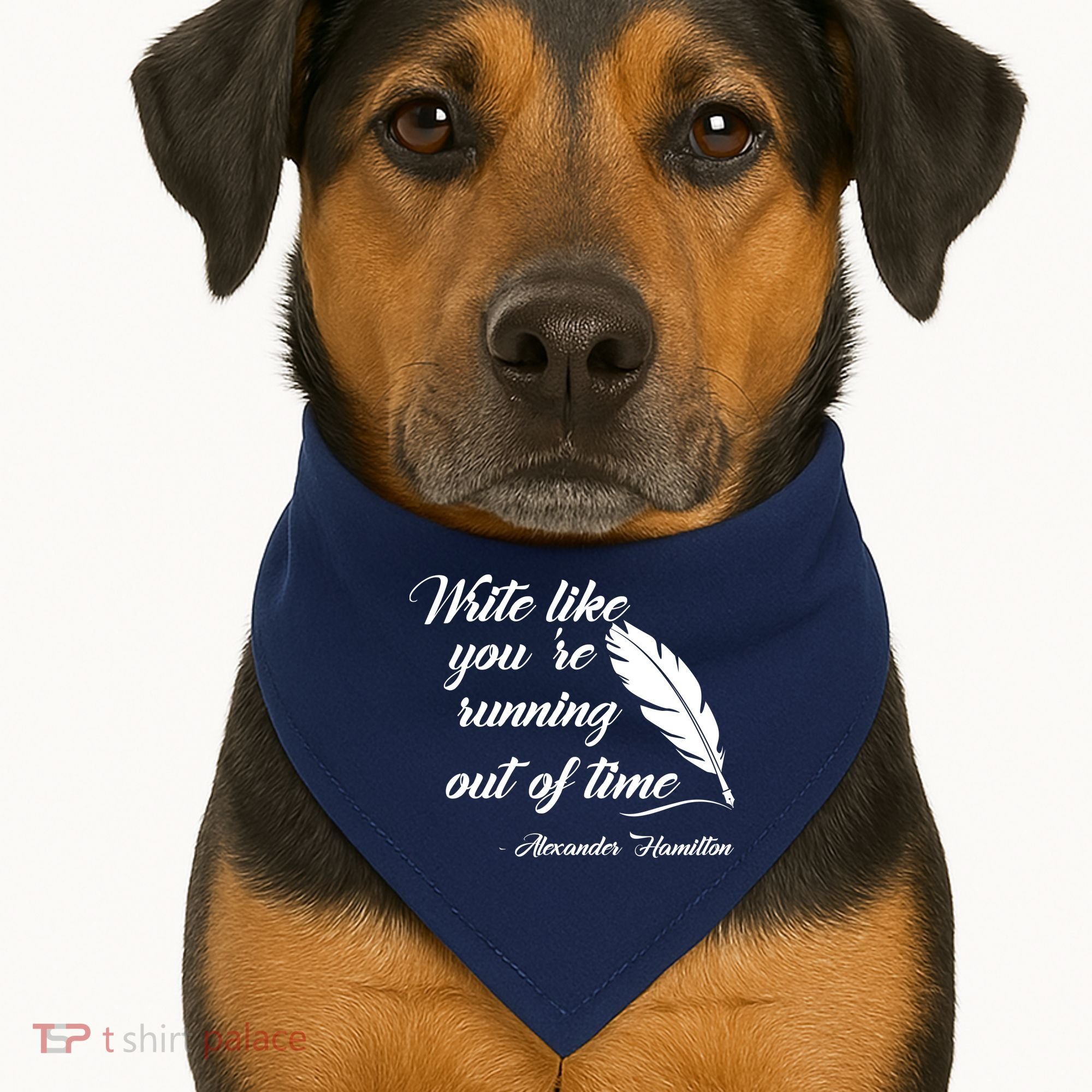 Write Like You're Running Out Of Time - Alexander Hamilton Quote USA-Made Doggie Bandana