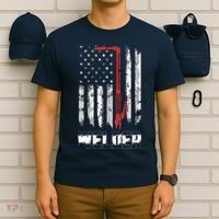 Welder Red Line American Flag USA Patriotic Welder T-Shirt thumb 6