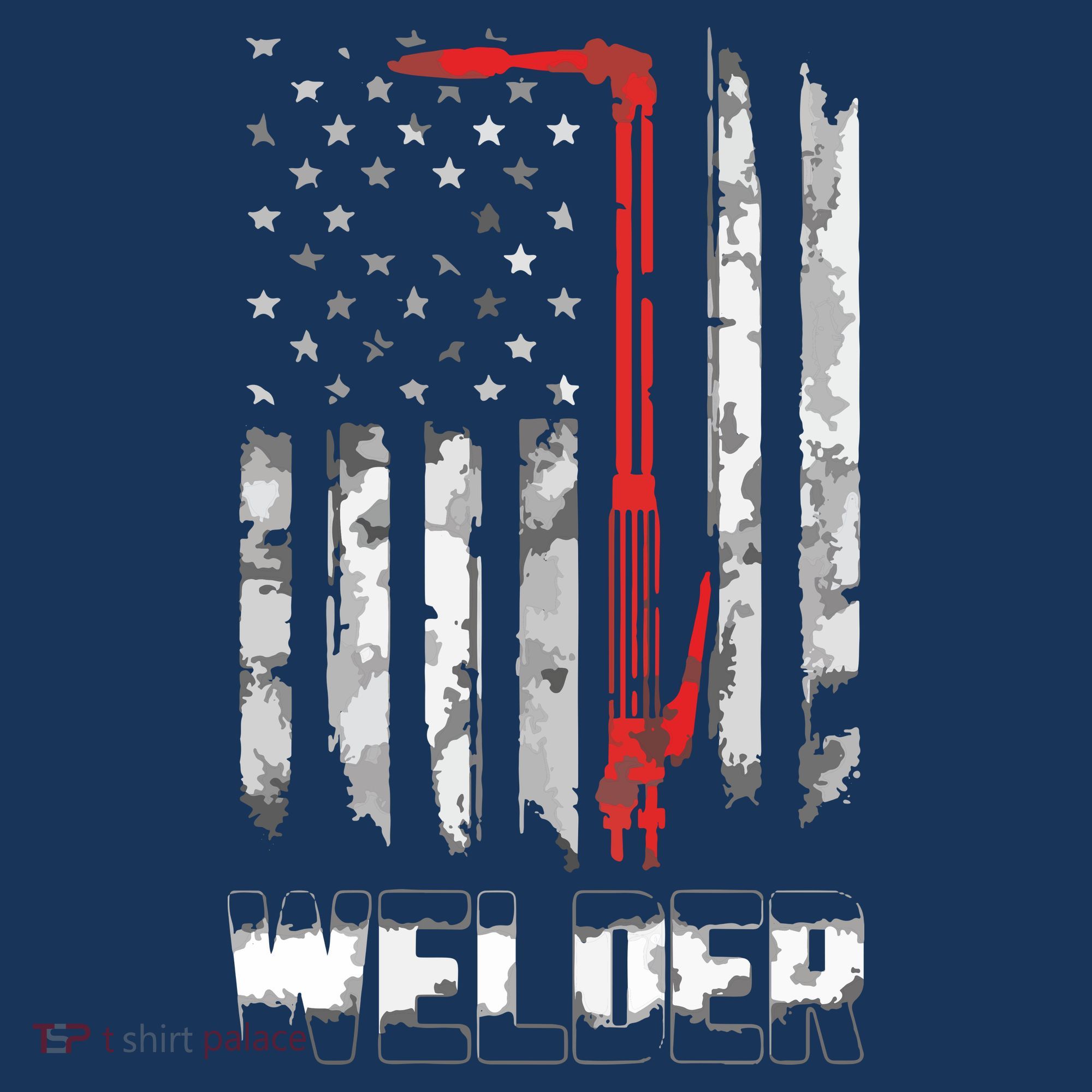 Welder Red Line American Flag USA Patriotic Welder Women's Tank Top