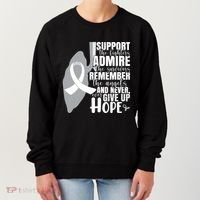 White Ribbon Lung Cancer Warrior Gift Women's Sweatshirt thumb 0