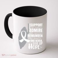 White Ribbon Lung Cancer Warrior Gift Coffee Mug thumb 0