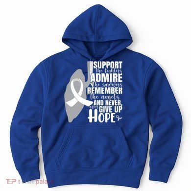 White Ribbon Lung Cancer Warrior Gift Hoodie