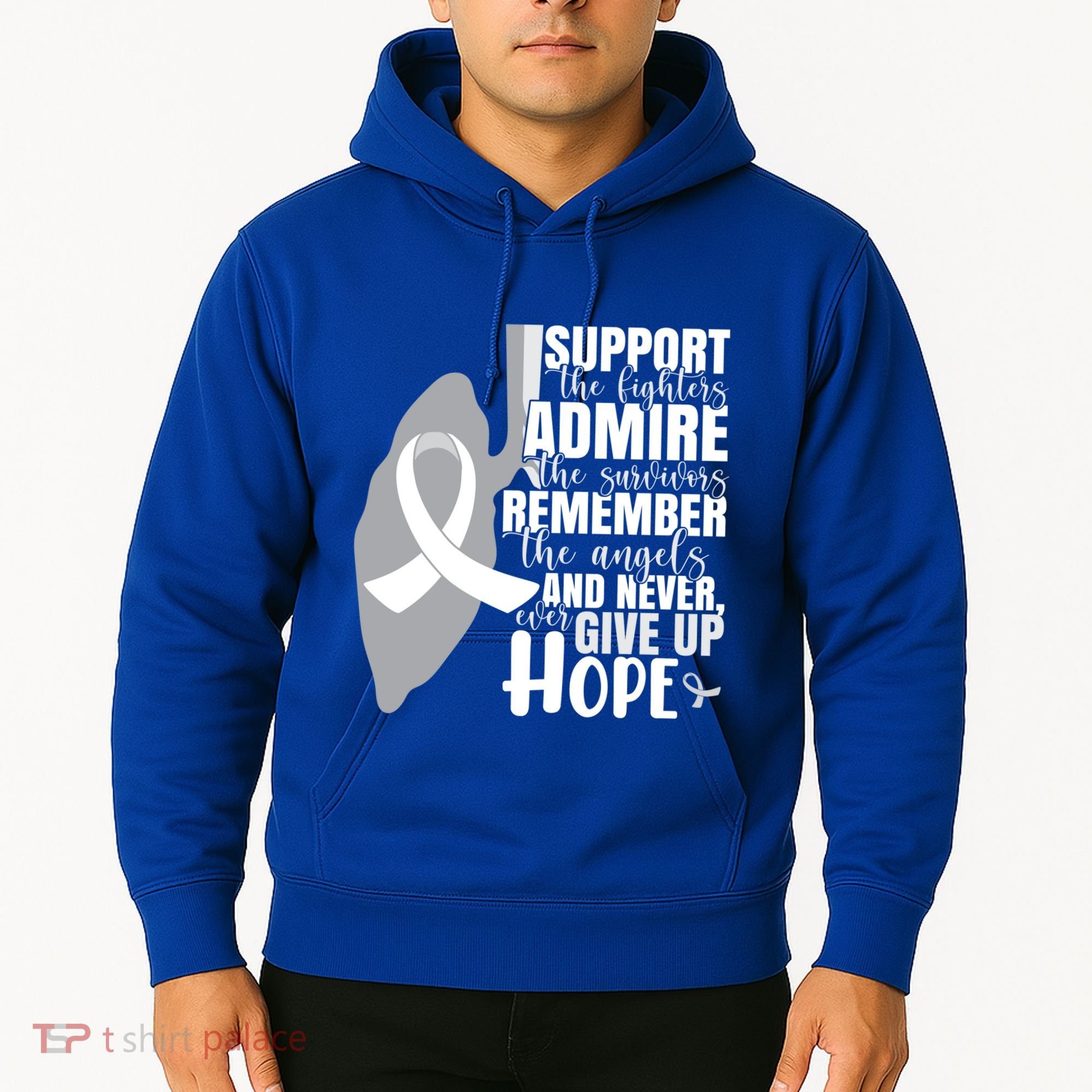 White Ribbon Lung Cancer Warrior Gift Hoodie
