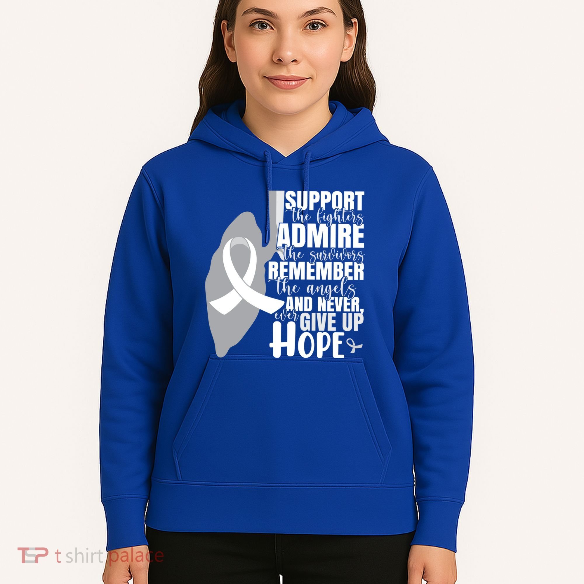 White Ribbon Lung Cancer Warrior Gift Hoodie