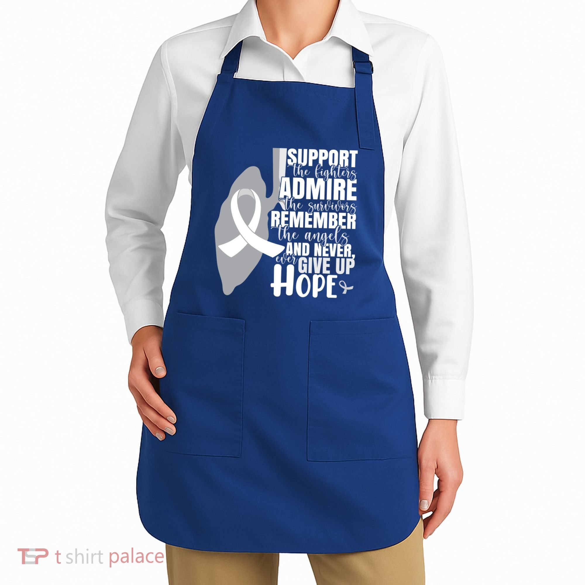 White Ribbon Lung Cancer Warrior Gift Apron