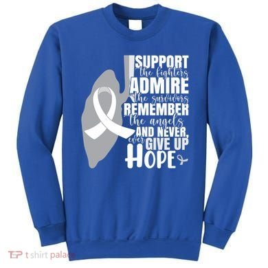 White Ribbon Lung Cancer Warrior Gift Sweatshirt