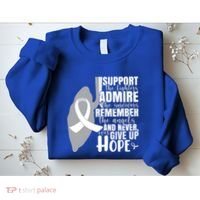 White Ribbon Lung Cancer Warrior Gift Sweatshirt thumb 2