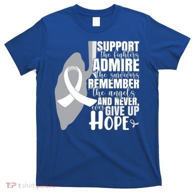 White Ribbon Lung Cancer Warrior Gift T-Shirt