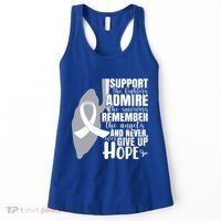White Ribbon Lung Cancer Warrior Gift Women's Tank Top thumb 0