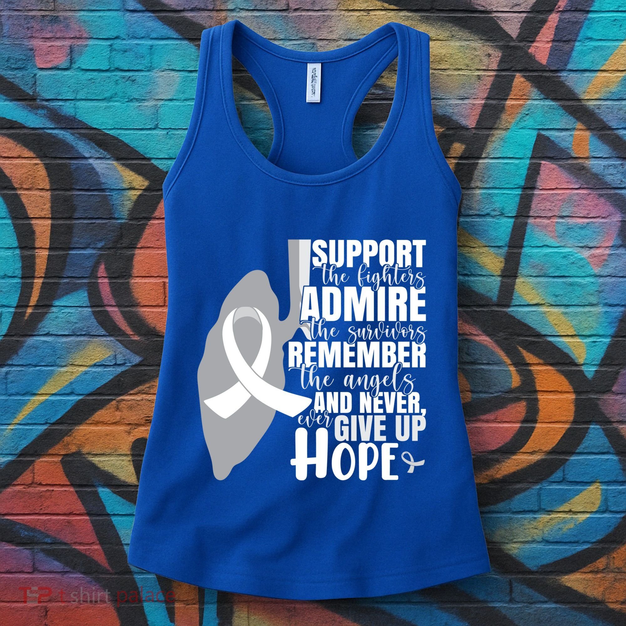 White Ribbon Lung Cancer Warrior Gift Women's Tank Top