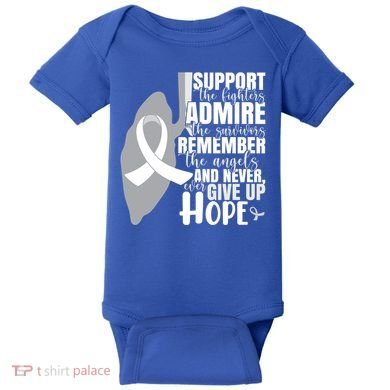 White Ribbon Lung Cancer Warrior Gift Baby Bodysuit