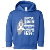 White Ribbon Lung Cancer Warrior Gift Toddler Hoodie thumb 0