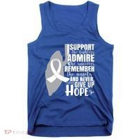 White Ribbon Lung Cancer Warrior Gift Tank Top thumb 0