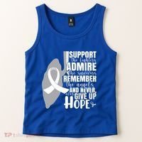 White Ribbon Lung Cancer Warrior Gift Tank Top thumb 2