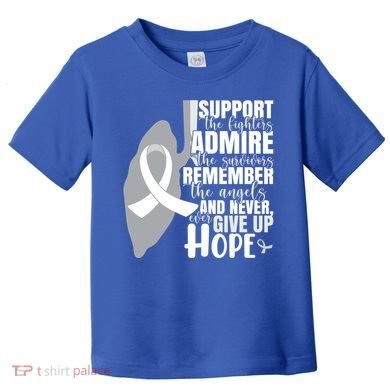 White Ribbon Lung Cancer Warrior Gift Toddler T-Shirt