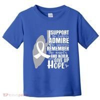 White Ribbon Lung Cancer Warrior Gift Toddler T-Shirt thumb 0