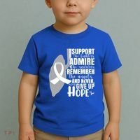 White Ribbon Lung Cancer Warrior Gift Toddler T-Shirt thumb 2