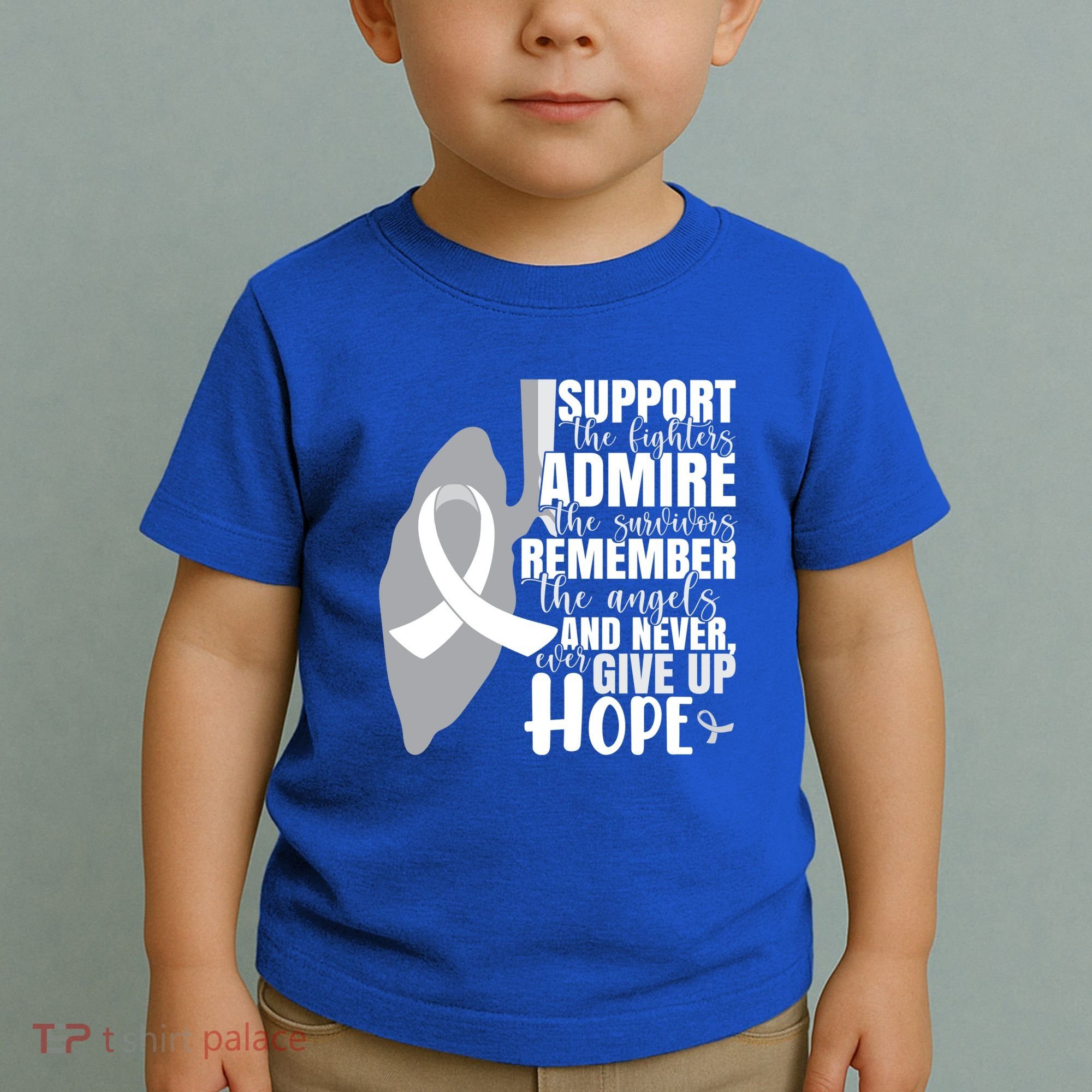 White Ribbon Lung Cancer Warrior Gift Toddler T-Shirt