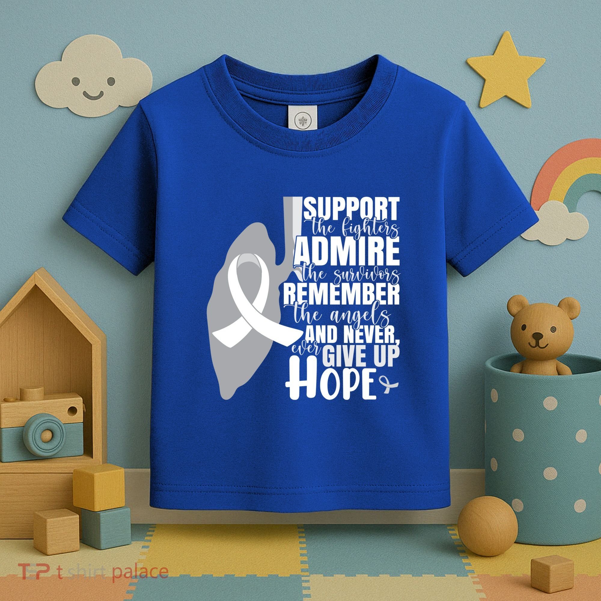 White Ribbon Lung Cancer Warrior Gift Toddler T-Shirt