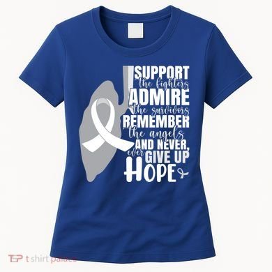 White Ribbon Lung Cancer Warrior Gift Women's T-Shirt