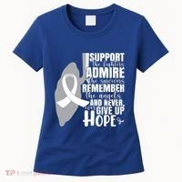 White Ribbon Lung Cancer Warrior Gift Women's T-Shirt thumb 0