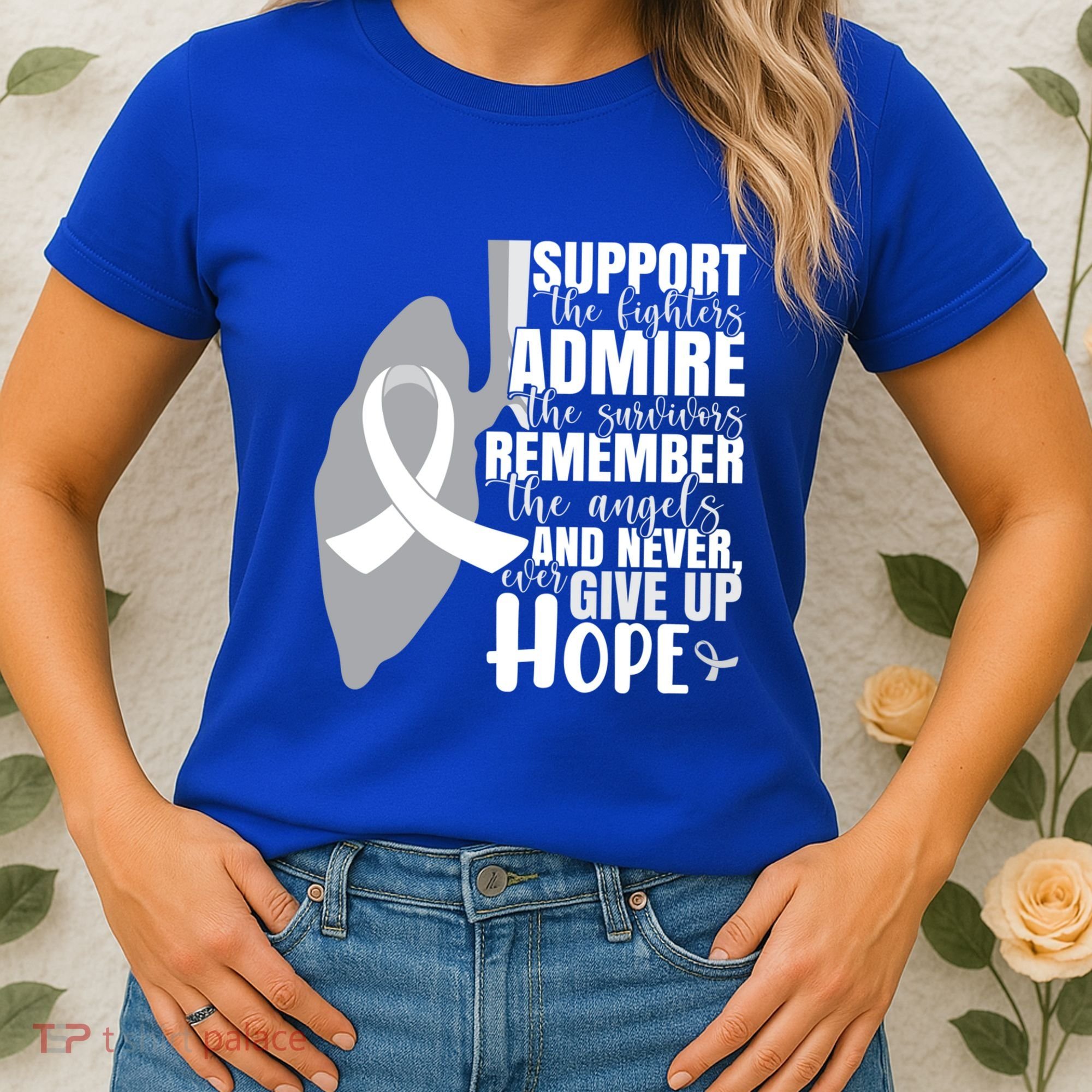White Ribbon Lung Cancer Warrior Gift Women's T-Shirt