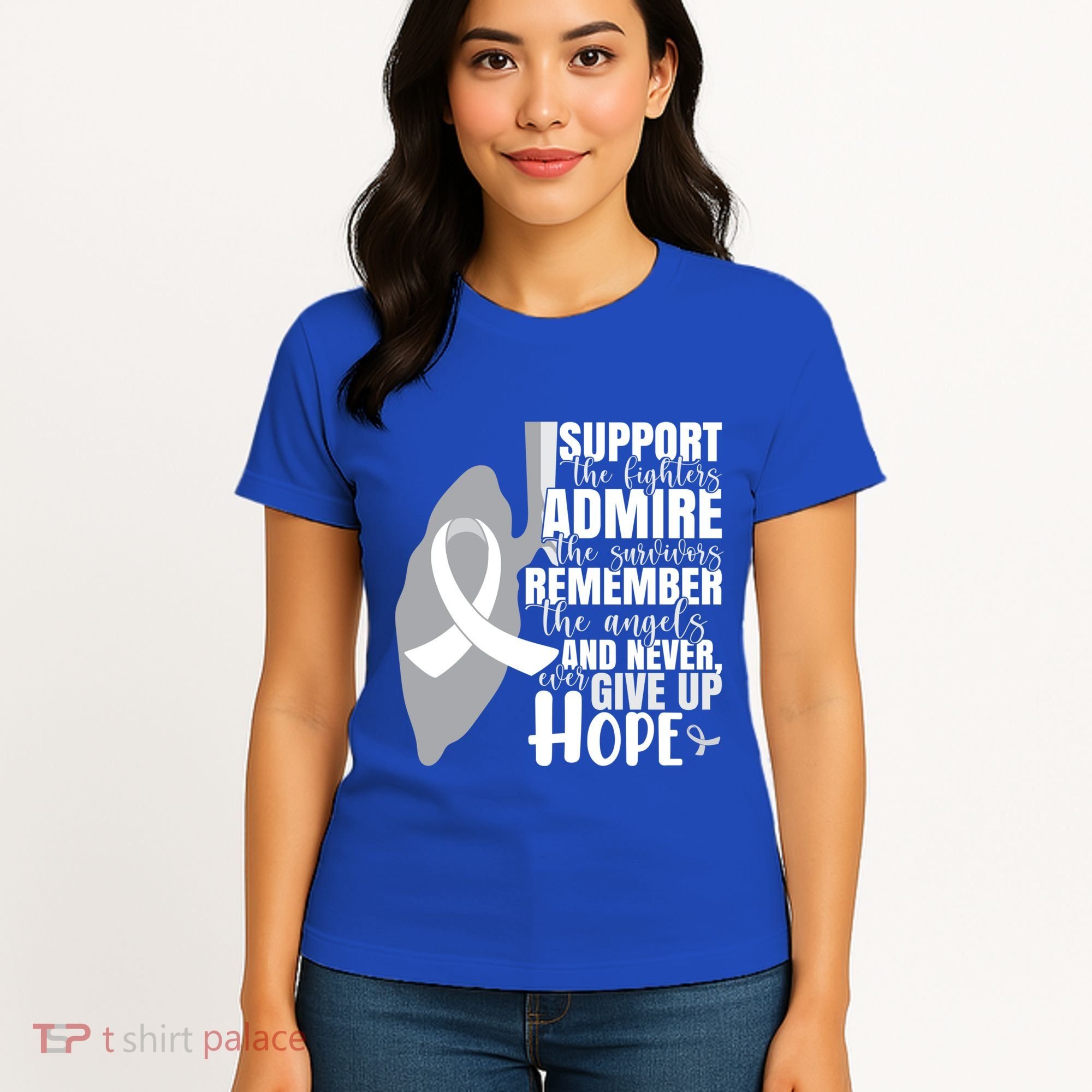 White Ribbon Lung Cancer Warrior Gift Women's T-Shirt