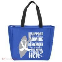 White Ribbon Lung Cancer Warrior Gift Tote Bag thumb 0
