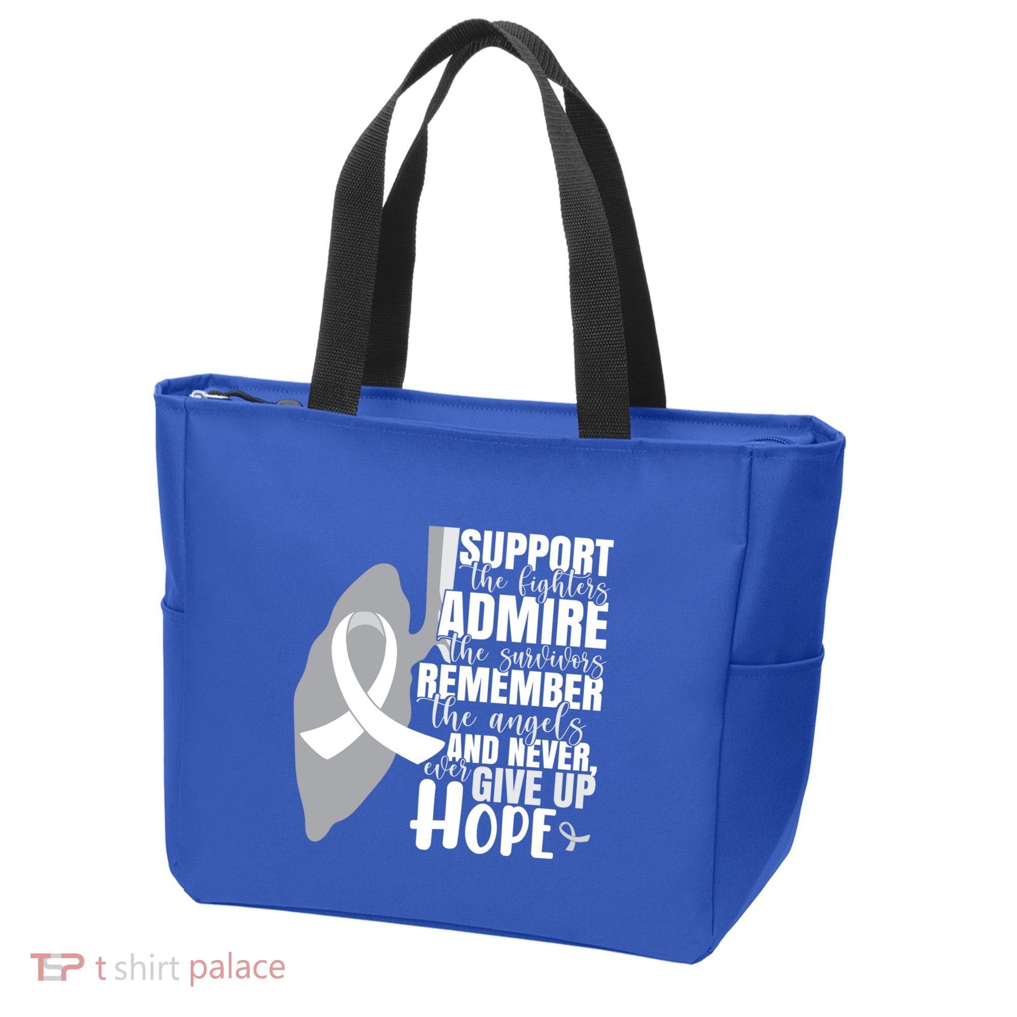 White Ribbon Lung Cancer Warrior Gift Tote Bag